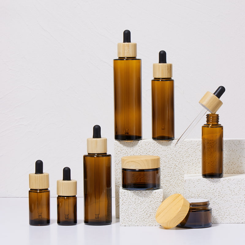 20mm Amber Glass Dropper Bottle Collection na May Bamboo Circle